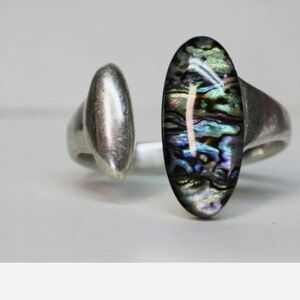 Elegant Silver and Abalone Shell Women's Ring by Robert Lee Moris